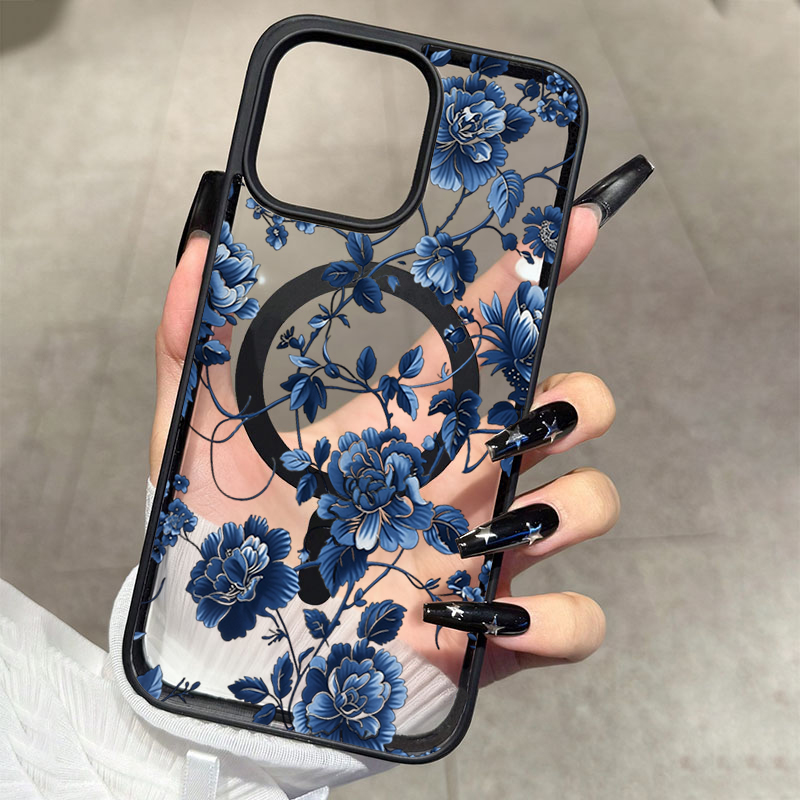 Luxury Vintage Blue Floral Mag - огляд і ціна Phone Accessories Magnetic
