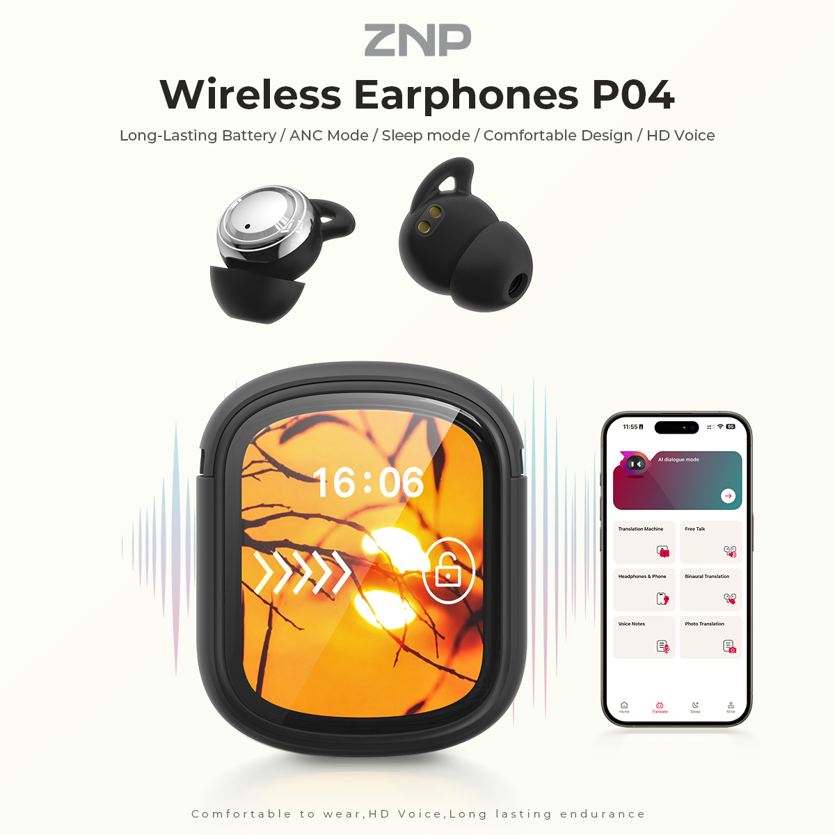 ZNP P04 Sleeping Aid Earbuds A - огляд і ціна Wireless Earbuds Case