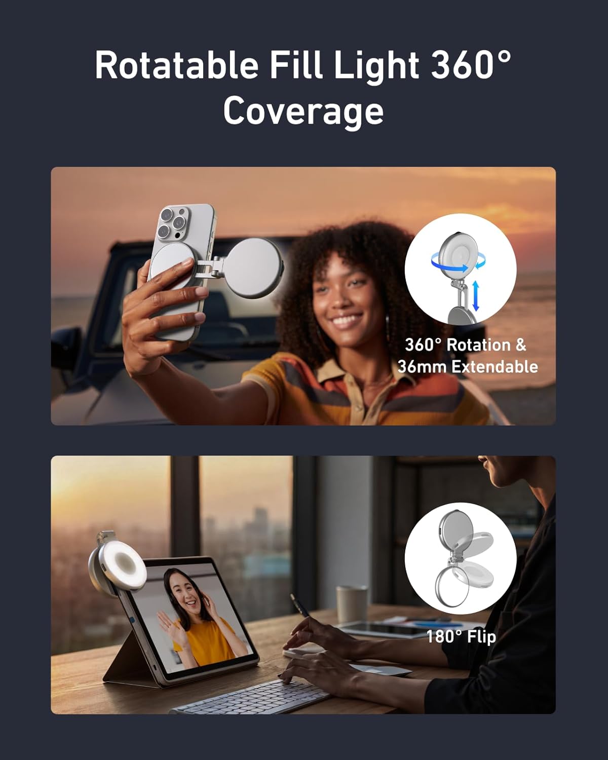 Magnetic Selfie Light Kit Port - огляд і ціна Phone Accessories Kit